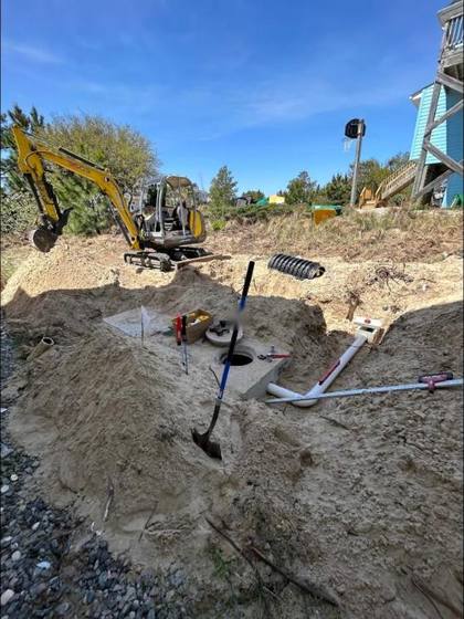 Excavation open and ready for the tank