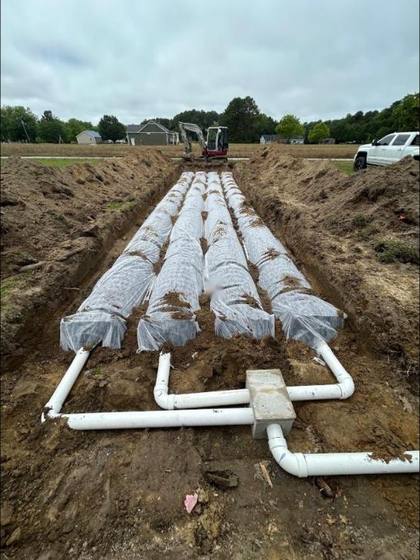 Rural install with the trench cut straight