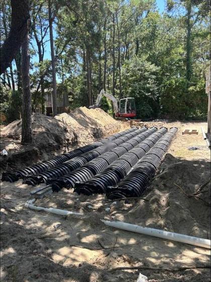 Sandy coastal soil, chambers set and leveled