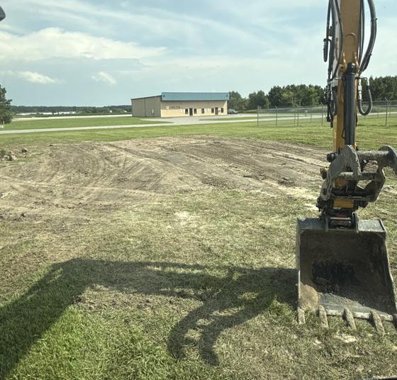 Site graded back out once the system was covered